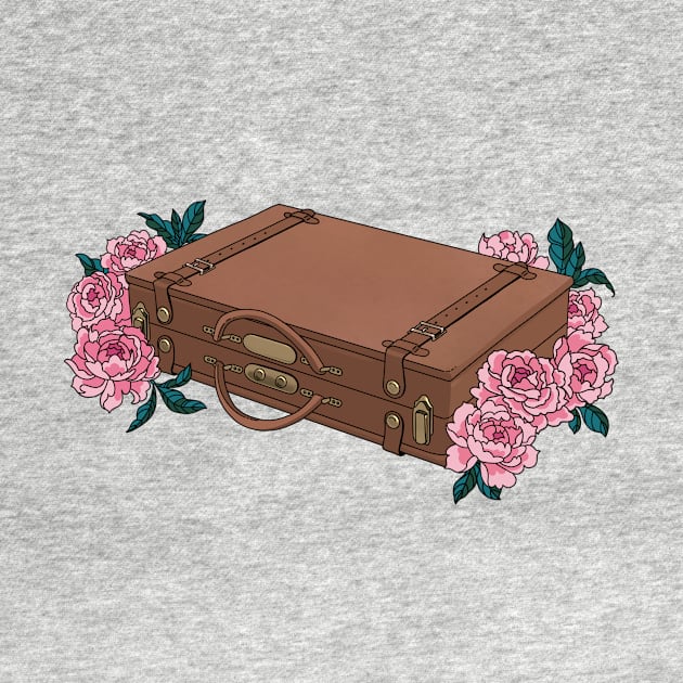 Vintage Briefcase with Soft Pink Flowers by phogar